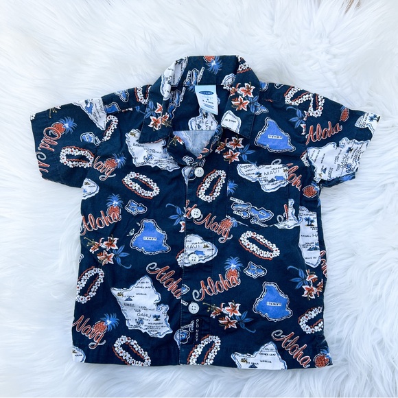 Old Navy Baby Boy Hawaiian Top 3-6 Months - Picture 1 of 3